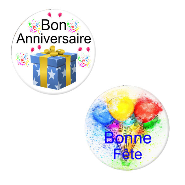 Herazz Badges Bon Anniversaire & Bonne Fête