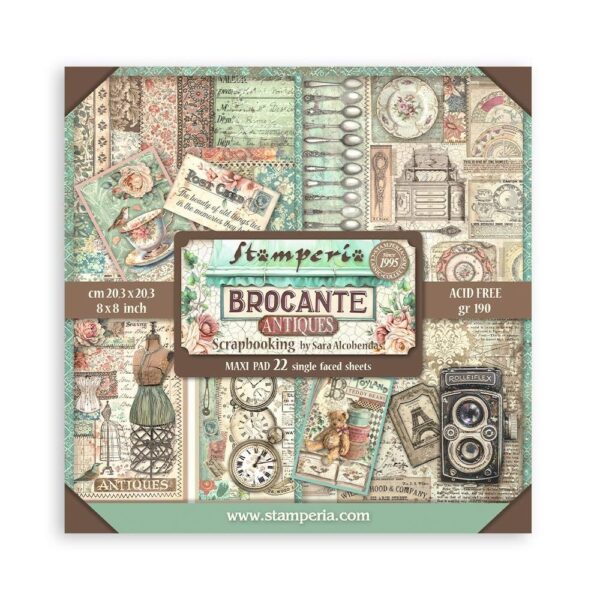 Stamperia papiers 8x8 Brocante antique