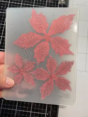 Poinsettia 3D - Dossier De Gaufrage Plastique Pour Cartes De Noël, Feuilles De Houx, 12,7 X 17,8 Cm