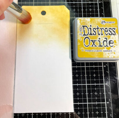 Fond de carte tutoriel avec encre Distress Oxide