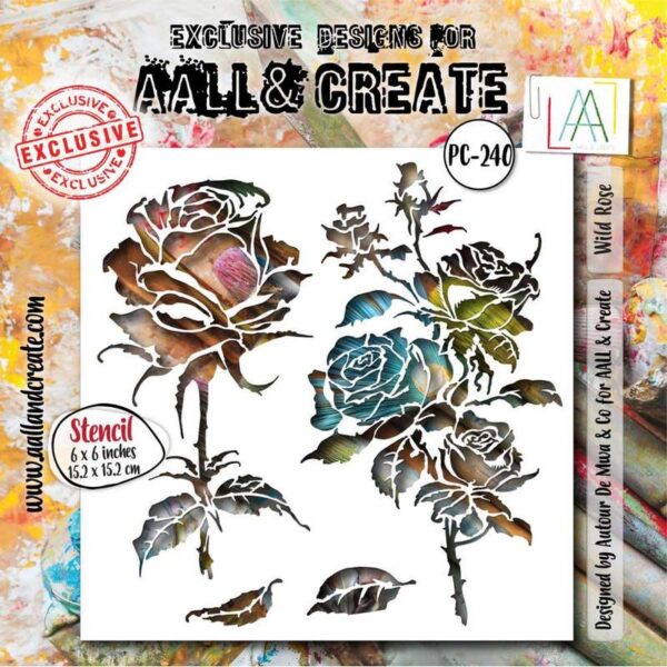 AALL And Create Stencil 6"X6" Roses sauvages