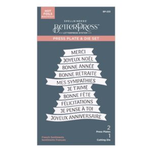 Betterpress Plaque et Die Sentiments en français
