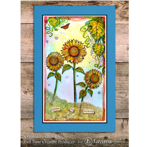 Open Sunflower Lavinia Stamp