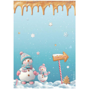 Stamperia papier de Riz Bonhommes de Neige