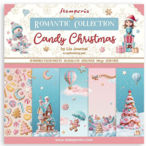 Ensemble de papiers de scrapbooking Stamperia 12x12pouces Bonbons de Noël