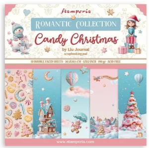 Ensemble de papiers de scrapbooking Stamperia 12x12pouces Bonbons de Noël