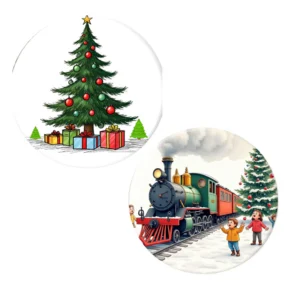 Herazz Badges Train et Sapin de Noël