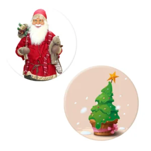 Herazz Badges Sapin et Père Noël