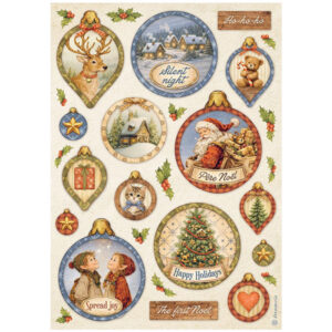 Stamperia Papier de Riz Boules de Noël