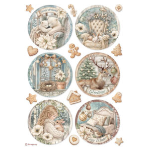 Stamperia Papier de Riz Boules de Noël