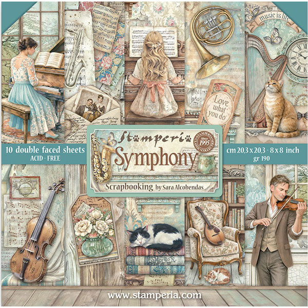 Stamperia Ensemble 8x8 pouces Symphonie