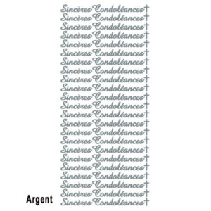 Ecstasy Crafts Peel off Sincères Condoléances argent