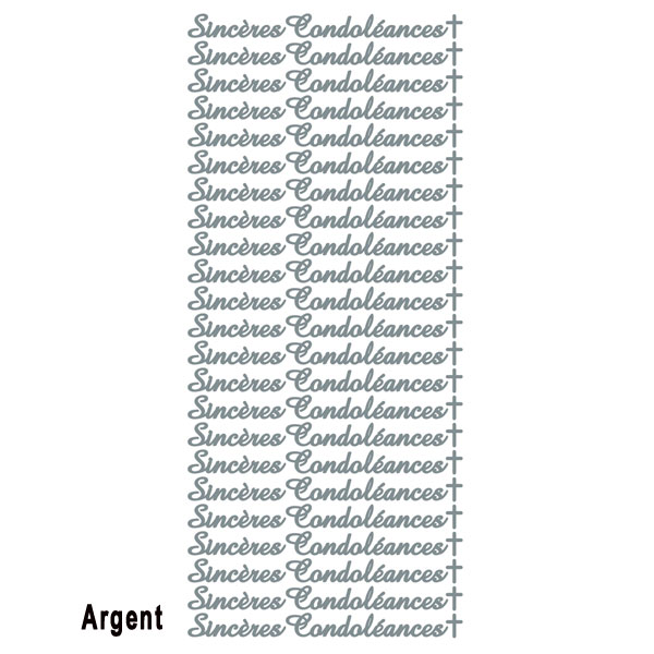 Ecstasy Crafts Peel off Sincères Condoléances argent