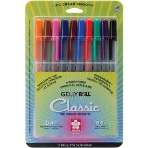 Stylo Gelly roll ensemble de 10 Couleurs assorties