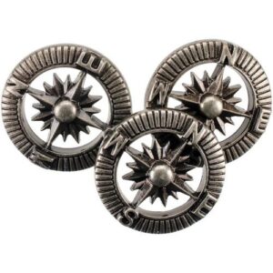 Steampunk Buttons Boussoles argent antique