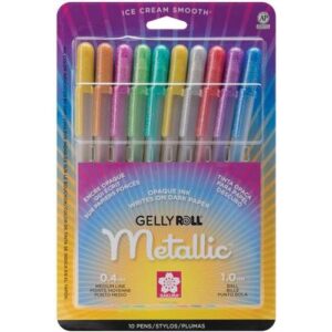 Stylo Gelly roll ensemble de 10 Métallique Couleurs assorties