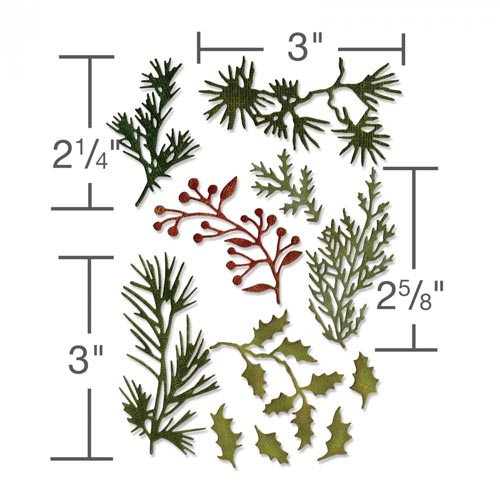 Sizzix Thinlits Die Paper Mini Branchage hivernal