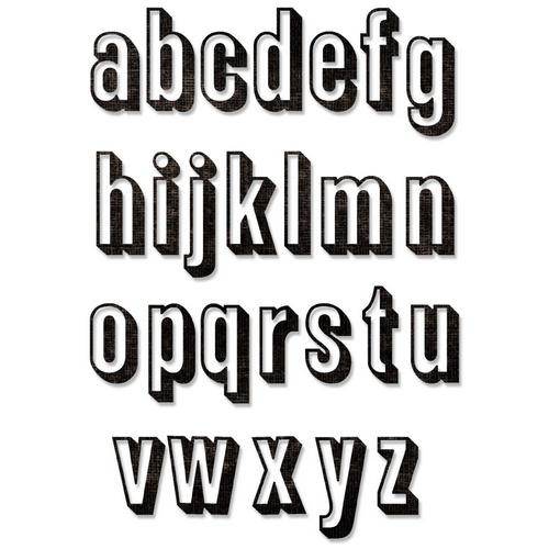 Sizzix Die Thinlits Alphanumérique minuscule avec ombrage