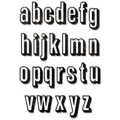 Sizzix Die Thinlits Alphanumérique minuscule avec ombrage