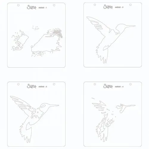 Sizzix Stencils en couches Colibri
