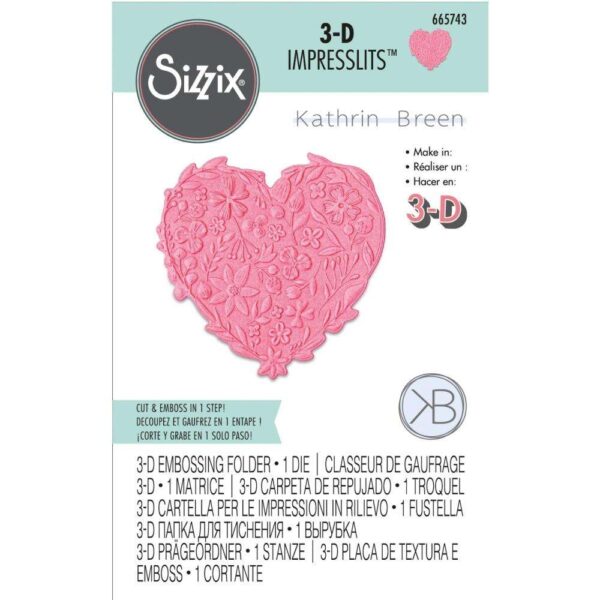 Sizzix Impresslits Plaque embossage & Découpe Coeur Floral