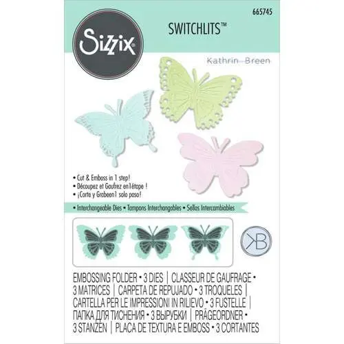 Sizzix Switchlits Plaque embossage & Dies Papillons