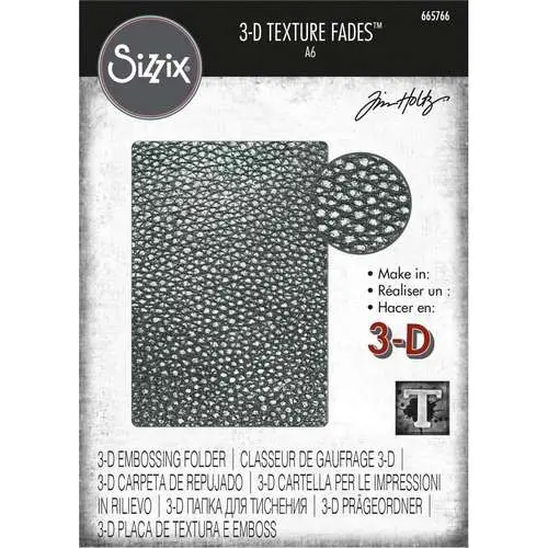 Sizzix Plaque embossage 3D Cuir craquelé par Tim Holtz