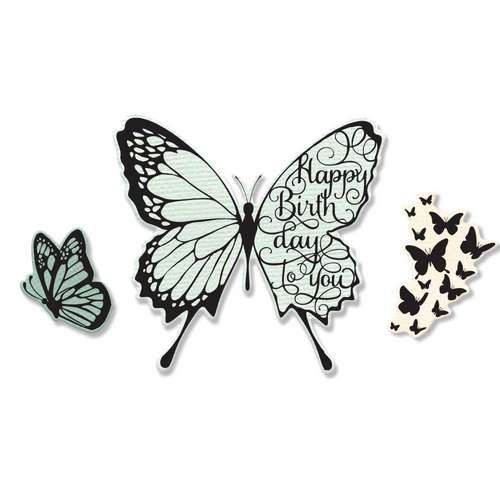 Sizzix Die Framelits & Étampes Happy Birthday & Papillons
