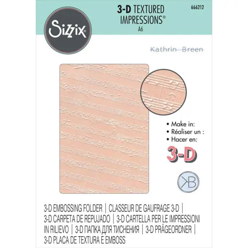 Sizzix Plaque embossage 3D Notes Musicales