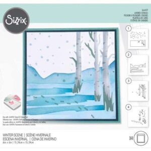 Sizzix Stencils en couches 6"X6" Scènes d'hiver