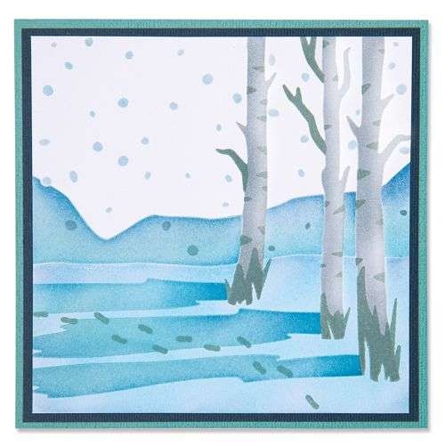 Sizzix Stencils en couches 6"X6" Scènes d'hiver