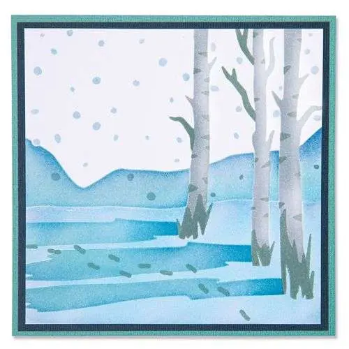 Sizzix Stencils en couches 6"X6" Scènes d'hiver
