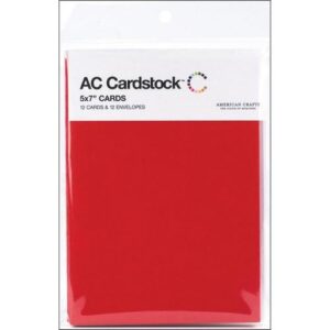 American Crafts 12 enveloppes & Cartes 5.25"X7.25" rouges