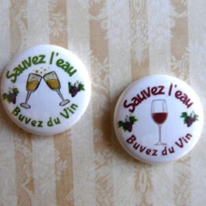 Herazz Badges Sauvez l'eau Buvez du vin