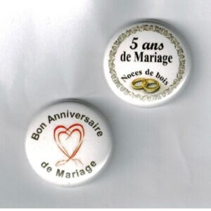 Herazz Badges Anniversaire de Mariage 5 ans