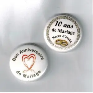 Herazz Badges Anniversaire de Mariage 10 ans