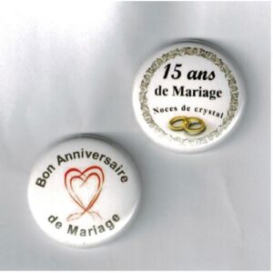 Herazz Badges Anniversaire de Mariage 15 ans