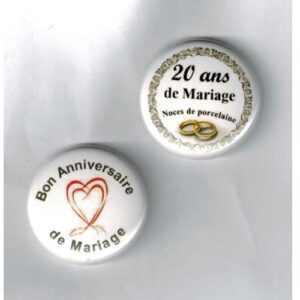 Herazz Badges Anniversaire de Mariage 20 ans