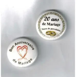 Herazz Badges Anniversaire de Mariage 20 ans