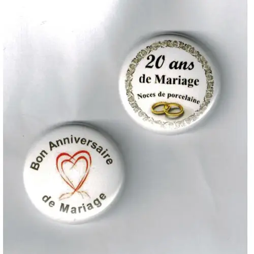 Herazz Badges Anniversaire de Mariage 20 ans