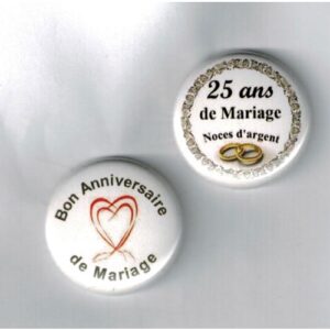 Herazz Badges Anniversaire de Mariage 25 ans