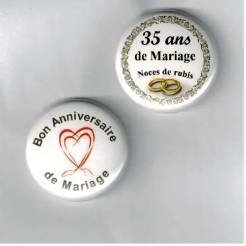 Herazz Badges Anniversaire de Mariage 35 ans