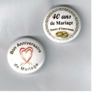 Herazz Badges Anniversaire de Mariage 40 ans
