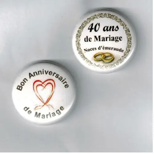 Herazz Badges Anniversaire de Mariage 40 ans
