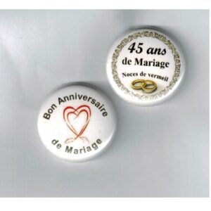 Herazz Badges Anniversaire de Mariage 45 ans