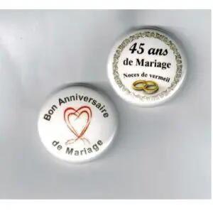 Herazz Badges Anniversaire de Mariage 45 ans