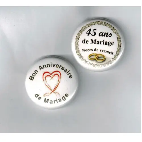 Herazz Badges Anniversaire de Mariage 45 ans