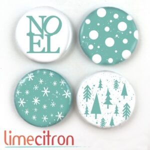 Limecitron Badges Noël turquoise