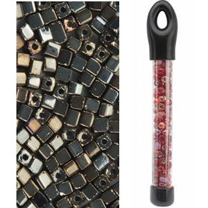 Glass Bead Tubes Geometrics Brown Iris