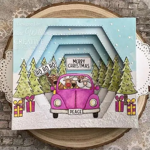 Creative Expressions Étampe Le Père Noël arrive en ville